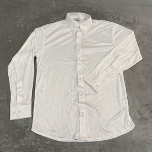 Collars & Co Long Sleeve Button-Down Shirt Mens Medium White Stretch New NWOT